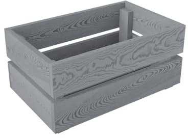 Lermowood Holzkisten Box0421 25 x 40 x 19cm Grau | Dekokisten aus Holz Massive Holzkiste Regalkiste Weinkiste