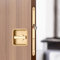 Square Sliding Door Lock,Pocket Door Lock and Pulls,Hidden Finger Pull,60mm Recessed Flush Door Pull Handles，Keyless,Gold