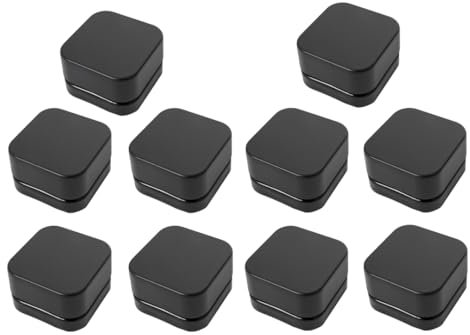 Bubatzilla - 5ml Konzentrat Behälter Glas Rechteckig - Sicherheitsverschluss - Luftdicht - für Rosin, Wachse, Cremes. (10 Stück Schwarz)