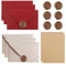 UMLIPOT Liebesbrief, Briefpapier, Briefpapier Mit Umschlag Liebesbrief, 6 LeinenumschläGe In Rot Und Beige, Vintage Briefpapier Umschlag Set, FüR Hochzeits Einladung GrußKarten