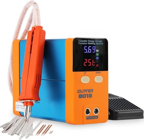 Hanchen Saldatrice a Punti per Batterie 11,6 kW Saldatore a Punti Saldatrice Puntatrice per Batterie, 3 mm Saldatura a Strisce di Nichel per 18650 16430 22650 32650 Batterie Li-ion (801B)