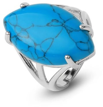 Hasdnker Anillo Anillos Mujer Hombre Rings Crystal Rings Natural Stone Ring For Women Men Adjustable Healing Pink Quartz Lapis Lazuli Opal Turquoise Finger Rings Blueturquoise