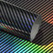 Blueshyhall Autofolie Carbon Schwarz Silber Glanz Holo, Car Wrapping Folie Hoch Glänzend mit Regenbogen Effekt, Tuning Folie Innen Außen mit Luftkanälen für Auto Motorrad Fahrrad (30 x 152 cm)