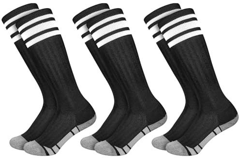 Utensilsto 3 Paar Fußballstutzen Kinder Fußball Stutzen Lange Fußballsocken | 28-32 Fussball Socken Sportsocken Trainingssocken für Jungen Mädchen Fußball Laufen Basketball