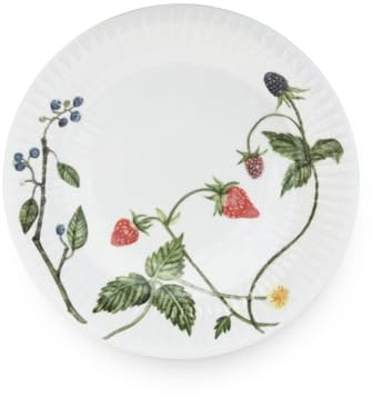 KÄHLER Hammershøi Summer Teller 22 cm Porzellan, Dessertteller mit Rillenmuster, spülmaschinenfest, elegantes Geschirr für Sommer Tisch