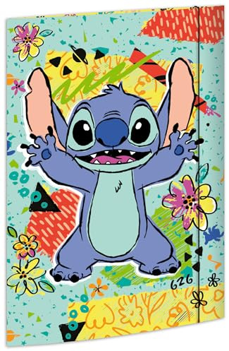 RNKVERLAG Zeichenmappe Disney Stitch 320 x 430 mm, für Formate bis DIN A3 mit Gummizugverschluss, 1 Stück