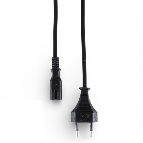 Phönix Netzkabel Stromkabel Stecker Typ C Eurostecker, Euro-Netzkabel, Kleingerätekabel für TV Blu-Ray, Netzteil für Haushaltsgeräte, Spielekonsole ps5 / ps4, Universal 2-polig, schwarz (10)