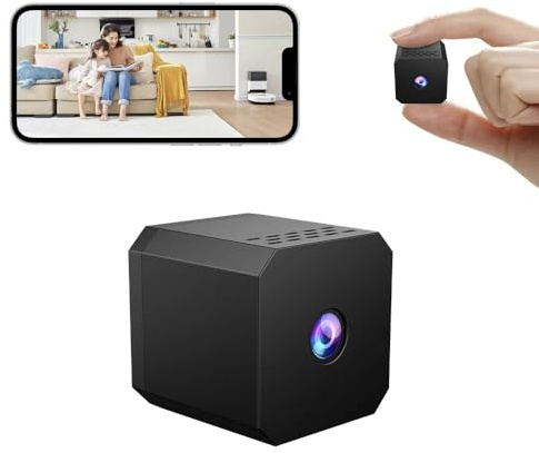 SHENMEILA 1080P HD Wireless WiFi Mini Home Security Camera, Indoor Spy Cam with Night Vision, Motion Detection, Cloud & SD Card Storage, App Supplied (No Memory Card Included) (Black 1)