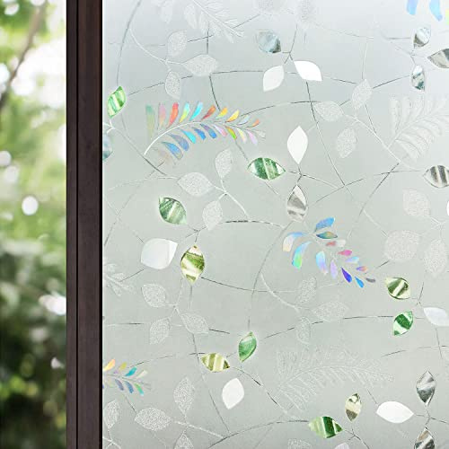 Sichtschutzfolie Klebstoffrei - 3D Dekorative Fensterfolie Sichtschutz mit UV-Schutz 44x210cm - Ezigoo
