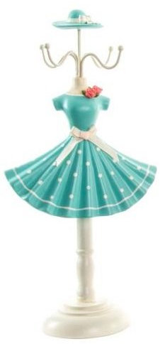 AVENUELAFAYETTE Présentoir Porte Bijoux Mannequin buste Robe et chapeau - 31 cm (Bleu)