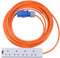 All Lengths 16 AMP to 4 Gang 13 AMP UK Socket 4 Way 16A Caravan Hook Up Extension Lead Motorhome Mains Hook Up 1.5mm 3183Y Orange Cable (5m)