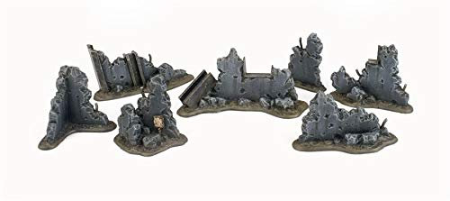 War World Gaming War-Torn City Bauschutt Set - 28mm Tabletop Gelände Landschaft Modellbau Modell Miniatur Diorama Schlachtfed Deckung Versatzstücke Wargaming
