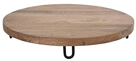Koopman Naturale Legno Mango Tronchi Fetta 40cm Grande Albero Fetta Centrotavola Stand