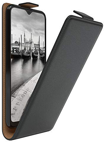 EAZY CASE Hülle kompatibel mit Samsung Galaxy A10 Flip Cover zum Aufklappen, Handyhülle aufklappbar, Schutzhülle, Flipcover, Flipcase, Flipstyle Case vertikal klappbar, aus Kunstleder, Schwarz