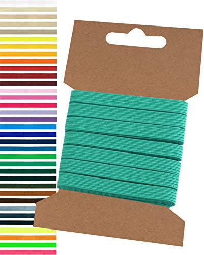 maDDma 5m Gummiband 6,6mm Gummilitze Wäschegummi elastisches Band Wäscheband Farbwahl, Farbe:smaragdgrün