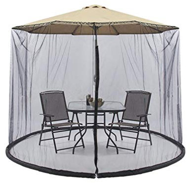 Sombrilla de Patio Net Cover Table Parasol Mosquito Net Cover Screen Toldo de Vela para Jardín Suministros de Playa ( )