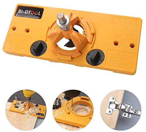 BI-DTOOL Precision 35mm Door Hinge Jig – Adjustable Woodworking Tool for Accurate Hinge Installation – Drill Guide Template with Easy Alignment for Doors and Frames – Professional Grade