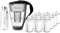 PearlCo - Glas-Wasserfilter (schwarz) mit 12 Universal classic Filterkartuschen + 1 Trinkflasche aus Glas