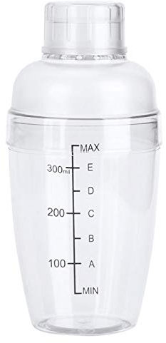 Shaker in plastica, shaker per cocktail in PC con scaglie di latte teiera succhi di vino bicchiere di plastica per negozio di bar a casa(350ml)