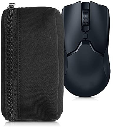 kwmobile Funda Compatible con Universal Gaming Mouse - Estuche de Neopreno con Cremallera para ratón - Carcasa en Negro