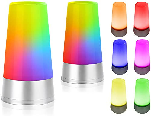 Eaxus® 2er Set LED Stimmungslicht - Nachtlicht Nachttischlampe mit RGB Farbwechsel