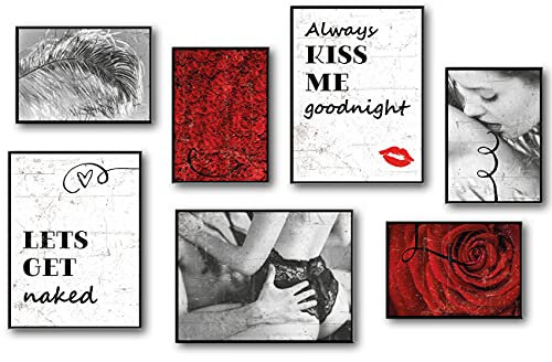 TypeStoff Poster-Set – Schlafzimmer – Kunstdrucke ohne Rahmen - Typografie-Bilder auf hochwertigem Karton - Plakat, Druck, Print, Wandbild zum Thema Liebe und Romantik - PS-00796