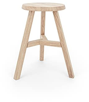 Anton Doll Holzmanufaktur ®, Hocker Lia, Naturprodukt 100%, handgefertigter Sitzhocker aus massiver Eiche - Eichenholz, Hochwertiger Nachttisch, Beistelltisch (Eiche Honigoptik)