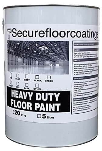 Secure Floor Coatings 5L Heavy duty Paint suitable for Concrete floors, Wood, Metal For Driveways, Sheds, Warehouses (Light Green)