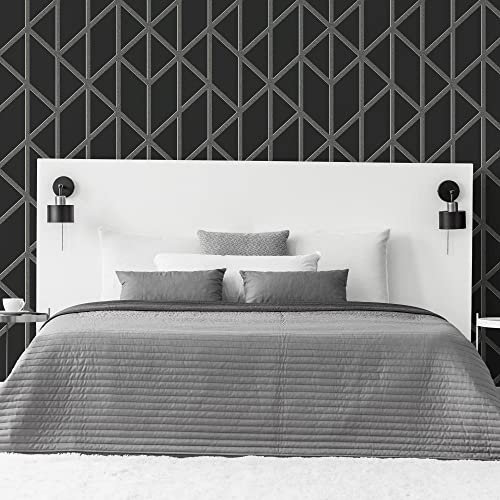 Super fresco Panel Glitter Geo - Charcoal Wallpaper