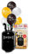 Party Factory `Happy New Year´ Komplett-Set, 25 Latexballons in Gold/Silber/Schwarz inkl. Ballongas und Schnur für Silvester