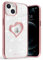 VENA vLove Cover Glitter Trasparente Compatibile Con Apple iPhone 13 (6.1-Inch), (Heart Shape, Magsafe Compatibile) Bling Custodia Case Protettiva - Oro Rosa