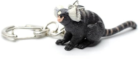 Miniblings Weißbüschelaffe Affe Schlüsselanhänger Zoo Äffchen Pinselohräffchen - Handmade Modeschmuck I Anhänger Schlüsselring Schlüsselband Keyring