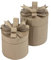 Décopatch BT081C - Set mit 2 Geschenkboxen aus Pappmaché mit Schleife, rund 26x26x27cm, zum Verzieren, 1 Set, Kartonbraun