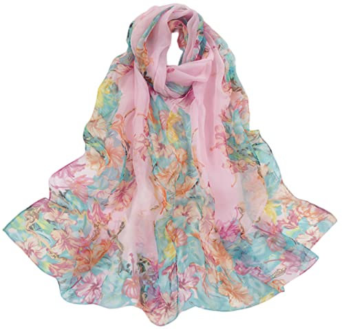 FAIRYGATE Halstuch Damen Seide Chiffon Schal Georgette für Sommer Frühling Mutter Freundin Ehefrau Multifunktional Geschenk 51019
