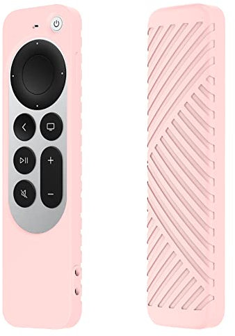 Writiany Silikon Fernbedienung Case für 2022 Apple TV 4K HD Siri Remote 3. Generation Anti-Rutsch Stoßfest Soft Remote Cover Kompatibel mit Apple TV 4K (Rosa)