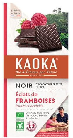 TABLETTE CHOCOLAT NOIR 55% FRAMBOISE 100G, KAOKA, UNITÉ
