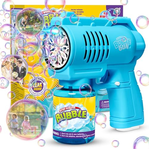Panamalar Pistola de Burbujas para Niños, Máquina Automática Silenciosa con Luces, 10000+, de Colores/Min Juguetes, 130ml Solución, Exterior Verano Fiesta Boda