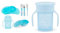 Twistshake Ensemble de Vaisselle pour Bébé - 4 Pièces | 1x Set de Table Bébé | Bleu Clair & 360 Cup Gobelet d'Apprentissage à Boire à Bec 230 ml, Tasse d'Entraînement Bébé à Bec, Bleu Pastel 78929