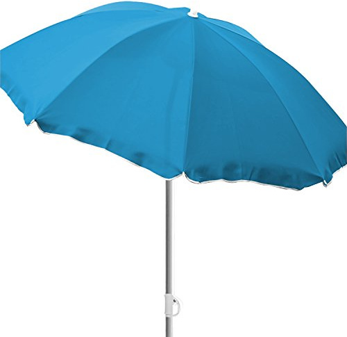 INDA-Exclusiv Sonnenschirm Strandschirm Campingschirm Schirm Gartenschirm knickbar Polyester Ø1,80m UV Schutz, Farben:Blau