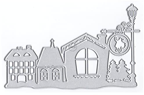 DzIxY House Street Metall-Stanzformen für Kartenherstellung, Prägepapier, Stanzformen, Scrapbooking, Maschinen, Schablonen, Aufbewahrungstaschen, Zubehör