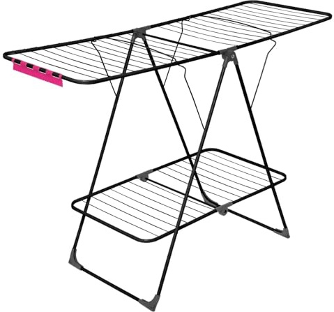 Velkea A300 Wäschetrockner auf Fuß, 163 x 62 x 114 cm, Schwarz