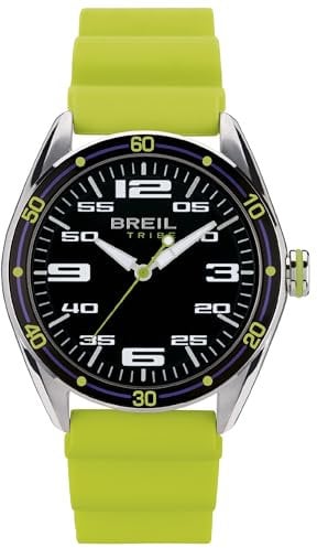 Breil Orologio UOMO SCORE quadrante MONO-COLORE NERO movimento SOLO TEMPO - 3 LANCETTE QUARZO e CINTURINO SILICONE VERDE EW0637