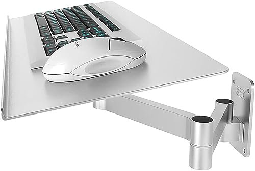 VBVARV Wall Mount Adjustable Keyboard Tray,Keyboard And Mouse Tray Wall Mount,Height Adjustable Typing Platform,Sit-Stand Keyboard Arm Keyboard Bracket,Swivel Keyboard Tray for Home Office