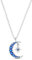 NARMO 925 Sterling Silber Halbmond Stern Halskette Blau Cubic Zirkonia Mond Anhänger Halskette für Frauen Mädchen Geburtstag Schmuck Geschenke