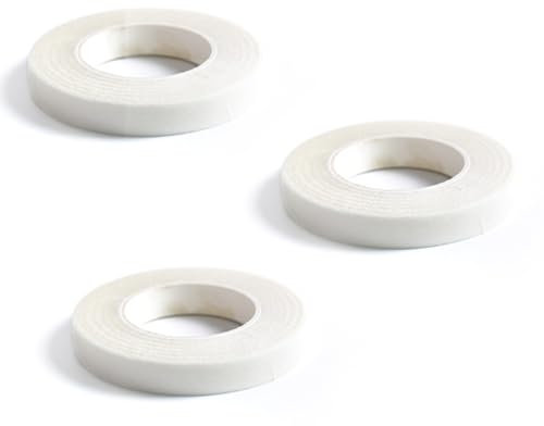 LJFEA 3 Rouleaux de 27 mètres de Ruban Floral, Ruban de Tige Ruban de Corsage (Blanc)