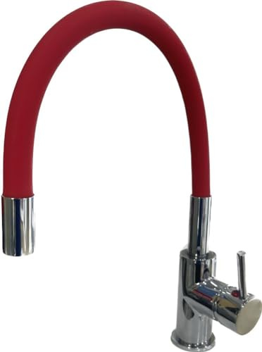 Rubinetto flessibile cucina monocomando, vari colori (rosso)