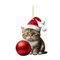 Weihnachtsbaum Katzen Anhänger 2D Acryl Weihnachts Deko Cartoon Acryl Weihnachten Hunde Dekorationen Weihnachtsanhänger Weihnachtsbaumschmuck Ornament Anhänger Funny Katze Auto Anhänger(A15,8cm)