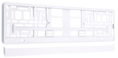 Carmotion Metallische, weiße Kennzeichenhalterung
