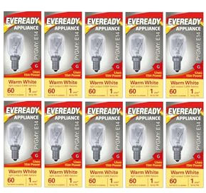 10 x Eveready 15W SES/E14 (Small Edison Screw Cap) Himalayan Salt lamp Bulb - Warm White