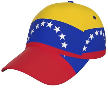 Gorra de béisbol ajustable con la bandera de Venezuela para mujeres y hombres, gorra deportiva clásica casual, talla única, color negro, Negro -, talla única